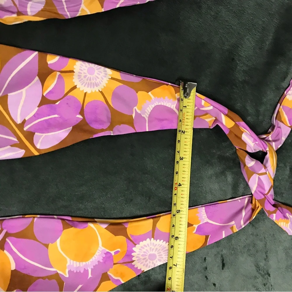 Stone Fox Swim Swimsuit Retro Bloom Print Rico Bikini Top & River Bottom Size XS - Picture 7 of 16